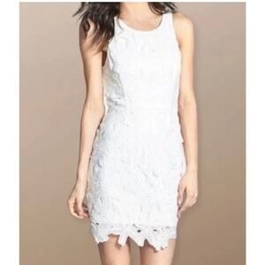 ASTR The Label Textured Floral Lace Bodycon White Dress Size M